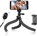 Trépied De Téléphone Flexible Avec Télécommande Bluetooth, Trépied Caméra, Flexible Phone Tripod, Camera Tripod Octopus Tripod Mini Travel Tripod With Bluetooth Remote For Iphone & Android, Gopro