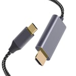 Cable HDMI USB C à HDMI 4K, 10 pieds USB Type C à l'adaptateur de cable HDMI Cable tressé à grande vitesse pour connecter les ordinateurs portables et les téléphones mobiles au téléviseur