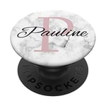 Pauline monogramme lettre P filles PopSockets PopGrip - Support et Grip pour Smartphone/Tablette avec un Top Interchangeable