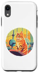 iPhone XR Cute Fit Orange Cat Sitting on Gym Lifting Bench Case