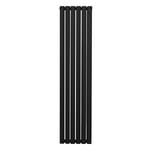 Radiateur à Colonne Ovale 1600mm x 360mm, Chauffage Moderne Vertical à Tube Ovale en Acier au Carbone Noir Mat, Cuisine Salon Salle de Bain [Brosse, Attaches Murales & Supports INCLUS]