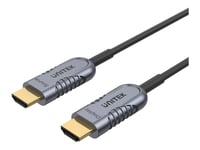 Unitek Ultrapro C11026dgy - Hdmi-Kabel - Hdmi Hann Til Hdmi Hann - 5 M - Skjermet Hybrid Kobber/Fiber-Optikk - Active Optical Cable (Aoc), 8K 60Hz Støtte, 4K 120 Hz Støtte