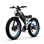 DUOTTS N26 elektrisk cykel 26 ", 750W * 2 dubbla motorer, 20AH Samsung batteri, maximal hastighet 55km, räckvidd 40-120km, Shimano 7-växlad