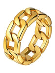 U7 Bague Maille Plaqué Or Jaune 18 Carats pour Homme Femme Taille 59 Bague Anti Ronflement