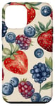 Coque pour iPhone 12 mini Coque Téléphone Motif Fruits – Fraises & Myrtilles