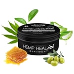 Crème révolutionnaire de tatouage Heal-Ink au chanvre. Régénère, soigne la peau et entretient le tatouage.De chanvre, de propolis, d'huile d'olive, de cire d'abeille, de panthénol et d'aloe vera.50ml