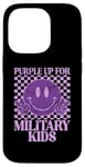 Coque pour iPhone 14 Pro Purple Up pour enfants militaires Army Purple Military Child