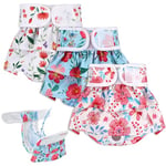 SlowTon Washable Dog Diapers, 3 Pack No Leak Comfortable Doggie Diaper Dress Skirt with Adjustable Snap Buttons for Girl, Reusable Female Dog Diapers Panties for Heat Period Excitable Urination