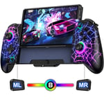 (JC201-AE)RGB Nintendo Switchille/OLED Switch Wireless Pro -ohjaimelle, yksiosainen joypad akulla/RGB/Turbo/ohjelmointi