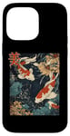 Coque pour iPhone 14 Pro Max Beauté Koi Fish Pond Japan Zen Garden Vintage Art Lovers