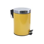 MSV MS4915 Saffron Yellow Bathroom Pedal 3 Litre-Removable Inner Bin, Plastic