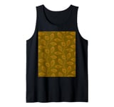 Climbing Vine Leaves In Burned Orange On Brown Tank Top