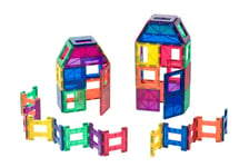 Playmags Clear Color Magnetic Tiles Building Set 48 Piece Acessories Set