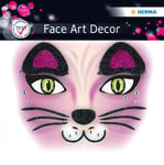 Herma Face Art Sticker Pink Cat