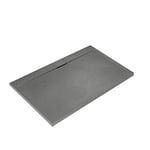 Ideal Standard -Ultraflat S I.Life Receveur de Douche Ultraplat 3 cm d'Épaisseur, Résine, Rectangulaire 160 x 80 cm, Finition Pierre Texturée, Naturellement Anti-Dérapant, Gris, T5225FS