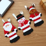 Christmas Non-woven Pocket Fork Knife Cutlery Holder Bag Party T Old Man