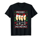 Funny Prosec Ho Ho Ho Christmas Prosecco Santa Hat Wine T-Shirt