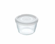 Pyrex Classic Round Glass Dish with Plastic Lid 1.7L - White