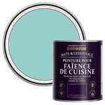 Rust-Oleum Peinture Bleue Résistante à l'eau pour Faïence de Cuisine, Finition Mate - Bleu-vert 750ml