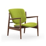 House of Finn Juhl - France Chair, Walnut, Cat. 2 Hallingdal 65 - 980 - Lenestoler - Finn Juhl - Grønn,Tre farget - Tre/Tekstilmateriale