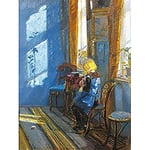 Fine Art Prints Anna Ancher Sunlight In The Blue Room Unframed Wall Art Print Poster Home Decor Premium,16 x 12 inches