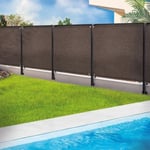 ID MARKET - Brise vue renforcé 1,5 x 10 m taupe 220 gr/m² luxe pro