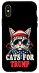 Coque pour iPhone X/XS Cats For Trump Funny Pets For Trump Drapeau USA