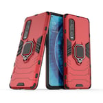 FanTing Case for Oppo Find X2 Pro, Rugged and shockproof,with mobile phone holder, Cover for Oppo Find X2 Pro-Red
