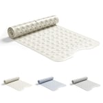 Good Nite Tapis de Bain Antiderapant Tapis de Baignoire Anti Glisse avec Ventouse Tapis antidérapant Baignoire résistant aux moisissures Lavable en Machine Blanc 101x40cm