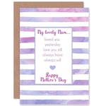 My Lovely Mum Poem Mothers Day Card Cute Sweet Message Greetings Card Plus Envelope Blank inside