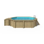 Piscine de jardin en bois - 4,87x3,34 x H.1,18 m - avec filtration et coffre de filtration