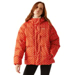 Regatta Womens Orla Kiely Full Zip Padded Jacket - Red - Size 16 UK