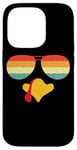 Coque pour iPhone 14 Pro Lunettes de soleil aviateur rétro cool visage de dinde drôles Thanksgiving