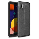 Samsung Galaxy A01 Core      Leather Texture Case    Black