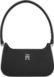 Tommy Hilfiger Femme Sac Emblem Shoulder Bag Petit, Multicolore (Black), Taille Unique