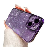 Ownest Compatible avec Coque iPhone 13 Glitter Aesthetic Femme Homme Silicone Flash Telephone Housse Etui Design Luxe Transparente Lentilles Protection Fille Men TPU Case pour iPhone 13-Violet Bleu