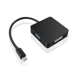 MiniDP to All in one-Black  -Adaptateur 3 en 1 Mini DP vers HDMI, convertisseur DisplayPort vers VGA, Mini Display Port, câble DVI p