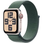 Apple Watch SE 40mm Starlight Aluminium Case GPS + Cellular Sport Loop (Lake Green) [2024]