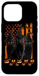 Coque pour iPhone 16 Pro Black Cat Witch Hat American Flag Funny Halloween Costume