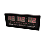 LEOFLA Horloge numérique à LED Murale avec Date et Thermostat, Fin Date, température, Variable, Moyenne