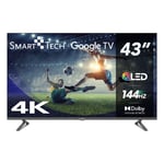 Smart Tech 43QG04G - 43" - TV QLED 144Hz 4K UHD (109 cm) Google TV- 4xHDMI - 2xUSB - Dolby Vision - Dolby Atmos-HDMI 2.1