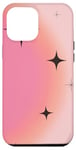 Coque pour iPhone 12 Pro Max Rose pastel pêche mignonne ombre aura avec étoiles