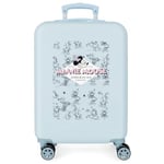 Disney Joumma Minnie American Darling Valise de Cabine Bleue 38 x 55 x 20 cm Rigide ABS Fermeture à Combinaison latérale 35 l 2 kg 4 Roues Doubles Bagage Main, Bleu, Valise Cabine