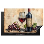 KitchenYeah© Protege Plaque Tapis Pour Induction 85x52 cm Deco Cuisine Protection Vitrocéramique Pour Cuisiniere Vin - Raisin - Boisson - Verre à vin - Fruit