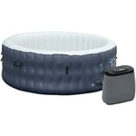 Spa gonflable rond 6 personnes ø 1,95 x 0,68H m - 108 buses d'air hydro-massantes - fonctions chauffage filtration - liner pvc abs bleu blanc - Bleu