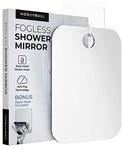 HONEYBULL Miroir de douche antibuée pour rasage – (Medium 15,2 x 20,3 cm) Miroir plat anti-buée avec support de rasoir pour douche, miroirs, accessoires de douche, miroir de salle de bain, accessoires