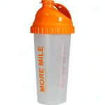 More Mile 650ml Protein Shaker Orange Water Bottle Gym Hydration Drinks