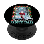 Festive Sentiers Frosty Tales Santa Christmas en raquettes PopSockets PopGrip Adhésif