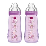 MAM Easy Active Baby Bottle, Fast Flow Twin Pack - 330 ml, Color: Assorted May