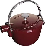 STAUB 1004034 Cast Iron Tea Pot, Grenadine Red